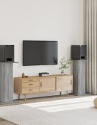 vidaXL Стойки за тонколони 2 бр сив сонома 30x30x95 см инженерно дърво