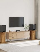 vidaXL Стойки за тонколони 2 бр старо дърво 30x30x60см инженерно дърво