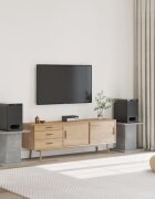 vidaXL Стойки за тонколони 2бр бетонно сиви 30x30x40см инженерно дърво