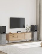 vidaXL Стойки за тонколони 2бр бетонно сиви 30x30x60см инженерно дърво