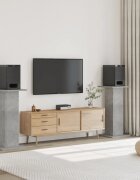 vidaXL Стойки за тонколони 2бр бетонно сиви 30x30x95см инженерно дърво
