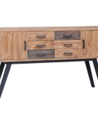 vidaXL Страничен шкаф 110x30x75 см тик масив