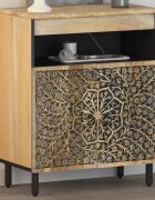 vidaXL Страничен шкаф 60x33x75 см манго масивно дърво