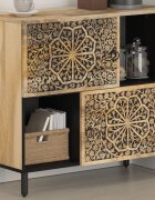 vidaXL Страничен шкаф 80x33x75 см манго масивно дърво