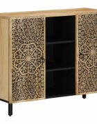vidaXL Страничен шкаф 90x33x75 см манго масивно дърво