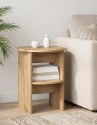 vidaXL Страничен шкаф Артизан Дъб Ø40 x 50 см