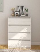 vidaXL Страничен шкаф бял 60x36x84 см борово дърво масив