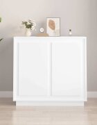 vidaXL Страничен шкаф бял 80x34x75 см инженерно дърво