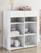 vidaXL Страничен шкаф бял 80x425x93 см инженерно дърво