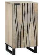 vidaXL Страничен шкаф Бяло 40 x 33 x 75 см мангово дърво масив