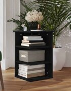 vidaXL Страничен шкаф черен 35x35x55 см инженерно дърво