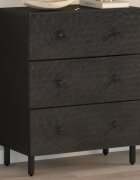 vidaXL Страничен шкаф черен 60x33x75 см манго масивно дърво