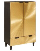 vidaXL Страничен шкаф Черен и златен 60 x 335 x 100 см