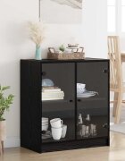 vidaXL Страничен шкаф Черния дъб 68 x 37 x 755 см Инженерна дървесина