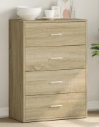 vidaXL Страничен шкаф дъб сонома 60x31x84 см инженерно дърво
