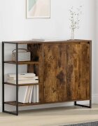 vidaXL Страничен шкаф Димящ дъб 96.5 x 30 x 75 см Инженерна дървесина