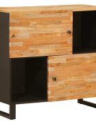 vidaXL Страничен шкаф Кафяво 80 x 33 x 75 см Солидно мангово дърво