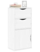 vidaXL Страничен шкаф с чекмеджета ODDA White 40x24x79 cm