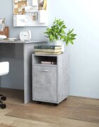 vidaXL Страничен шкаф с колела бетонно сив 33x38x60 см инженерно дърво