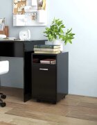 vidaXL Страничен шкаф с колелца черен 33x38x60 см инженерно дърво