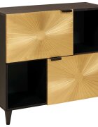 vidaXL Страничен шкаф с рафт с врата Черен и златен 80 x 335 x 75 см