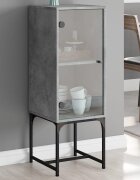 vidaXL Страничен шкаф със стъклени врата бетонно сива 35x37x100 см