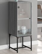vidaXL Страничен шкаф със стъклени врата сив сонома 35x37x100 см