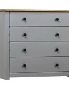 vidaXL Страничен шкаф сив 80x40x73 см бор Panama Range