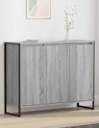 vidaXL Страничен шкаф Сив Сонома 965 x 30 x 75 см Инженерна дървесина