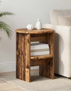 vidaXL Страничен шкаф Старо дърво Ø40 x 50 см