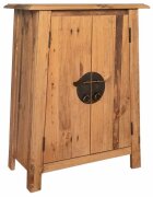 vidaXL Страничен шкаф за баня рециклиран бор масив 59x32x80 см