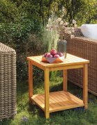 vidaXL Странична маса акациево дърво масив 45x45x45 см