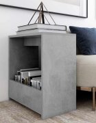 vidaXL Странична маса бетонно сива 50x26x50 см инженерно дърво