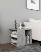 vidaXL Странична маса бетонно сива 50x50x45 см инженерно дърво