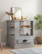 vidaXL Странична маса бетонно сива 50x50x60 см инженерно дърво