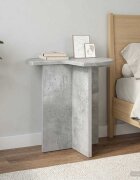 vidaXL Странична маса Бетонно сиво Ø 39 x 38 см Инженерна дървесина