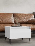 vidaXL Странична маса бял гланц 50x46x35 см инженерно дърво