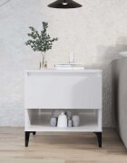 vidaXL Странична маса бял гланц 50x46x50 см инженерно дърво