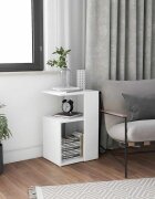 vidaXL Странична маса бяла 36x30x56 см инженерно дърво