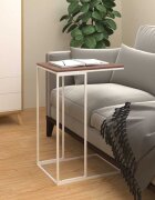 vidaXL Странична маса бяла 40x30x59 см инженерна дървесина