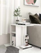vidaXL Странична маса бяла 50x30x50 см инженерно дърво