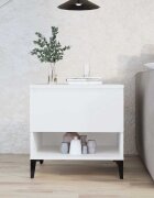 vidaXL Странична маса бяла 50x46x50 см инженерно дърво
