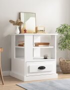 vidaXL Странична маса бяла 50x50x60 см инженерно дърво
