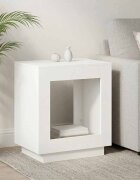 vidaXL Странична маса Бяло 60 x 40 x 65 см Инженерна дървесина