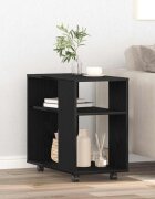 vidaXL Странична маса черен дъб 70x35x605 см инженерно дърво