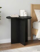 vidaXL Странична маса Черен дъб Ø 39 x 38 см Инженерна дървесина