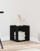 vidaXL Странична маса черна 33x33x345 см инженерно дърво