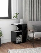 vidaXL Странична маса черна 36x30x56 см инженерно дърво