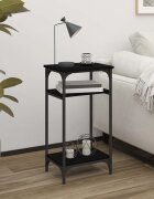 vidaXL Странична маса черна 40x30x75 см инженерно дърво