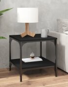 vidaXL Странична маса черна 40x40x40 см инженерно дърво